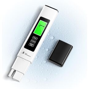 2024 All-New 4 in 1 Accurate & Instant Read TDS Meter Digital Water Tester 0-9990ppm, EC Meter & Temperature Meter(°C, °F), Pool Test Kit with (2)Extra Batteries, Water Test Meter for Drinking Water