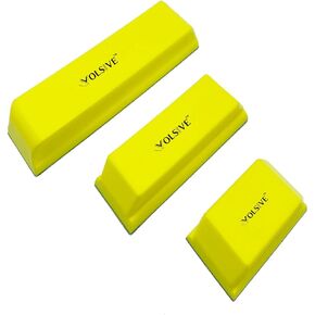 Sanding Block Set 3Pcs, Rectangle Hand Sanding Block Kit, 16", 10.7" and 5.3", PSA Backing Hand Sander Abrasives Tools Kit for Wood, Auto Body Repair and Paint, Woodworking, Furniture,Black