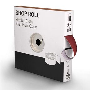 VSM Abrasives Shop Roll, 1 inch x 50 Yard, 80 Grit (Medium), Aluminum Oxide Abrasive Cloth Roll, F Weight Flexible Cotton Backing, Red and Brown Color, for Multifaceted Grinding Tasks