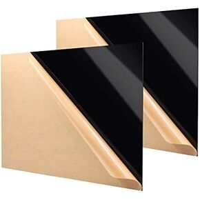 Zuvas Black Plexiglass Sheet 11.8" x 15.75" x 1/8" 2 Pack Black Cast Acrylic Sheet, DIY Materials for Home Decor, Handcraft, Painting, Photography, Pet Tag, Switch Panel, Display Stand