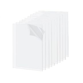 10 Pack 4x6" Clear Acrylic Sheet 1mm Thick, Clear Plexiglass Sheet, Plastic Plexiglass Board Acrylic Board for Wall Crafts Glass Picture Frame DIY Projects Signs and Painting