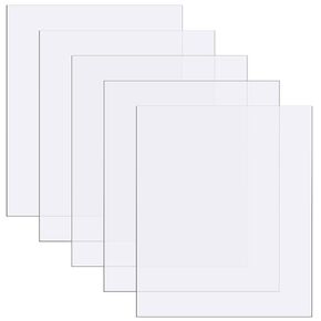 Zonon Clear Polycarbonate Sheets Plastic Sheet Thin Rigid Shatter Resistant Plastic Panel for DIY Crafts Document Picture Frames(5 Pcs,8 x 10 x 0.02 Inch)