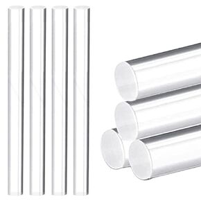 4 Pieces Acrylic Rods, Clear Acrylic Sticks, 6.3 x 0.5 Inch, DIY Crafts, Ylinder Rods