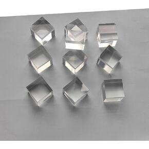 10 Pcs 1" x 1" x 1" Clear Acrylic Square Cubes Blocks - All Sides Polished, Plexiglass Plastic Cube Rod Peg