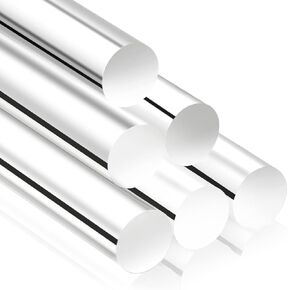 12 Pieces 10 Inch Acrylic Rod 3/8 Inch Diameter Plastic Rods Clear Acrylic Dowel Rods Acrylic Round Rod Cake Dowels Plastic ​Cylinder Rods for Cake Toppers, Candy, DIY Crafts, Dessert, Wedding