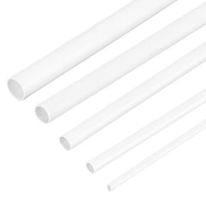OLYCRAFT 25Pcs 5 Sizes ABS Plastic Round Tubes 9.8 Inch Length White ABS Plastic Round Tube Hollow Round Tube Round Hollow Bar for DIY Sand Table Architectural Model Making
