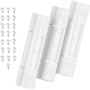 Replacement for Screen Doors Hinge fits for White Aluminum 1/8 in Larson Grooved Center Screen/Storm Door Hinge, Extruded Aluminum Door Hinge Kit Compatible with Most Screen Doors - White 3 Pack