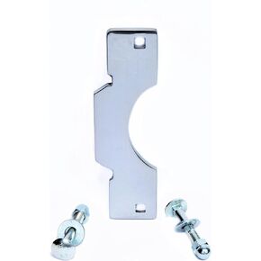 Steel Latch Guard Plate for Outswinging Doors | Electric Strike Door Guard | Low Profile Latch Shield | Anti Pry Door Security | Brushed Chrome