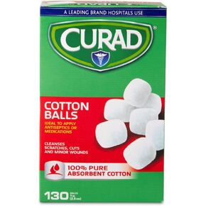 Curad Sterile Cotton Balls, 1", 130/Box