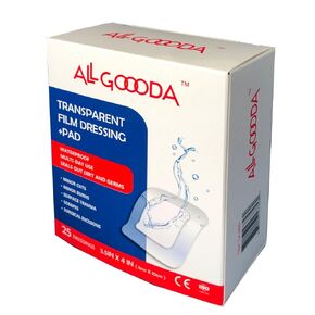Transparent Film Dressing 3.5"x4" (25 Pack) + Absorbent Pad, Waterproof Bacterial Barrier, IV Adhesive Bandages, Tattoo Aftercare, Wound Care, Post Surgical, Hip, Shoulder, Knee Replacement