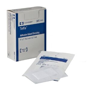 Covidien 7643 Telfa Adhesive Dressing, Sterile 1's Peel-Back Package, 3" x 4" Size, Pack of 100