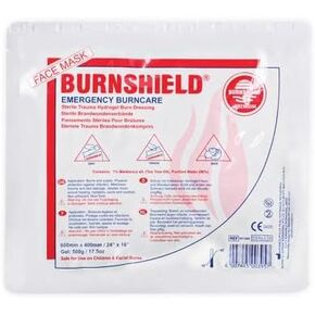 Burnshield Burn Face Mask, Sterile Trauma Hydrogel Dressing, 24" x 16"