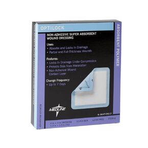 Medline OptiLock Non-Adhesive Dressings, 6.5" x 10" 10 Count (Pack of 1)
