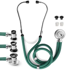 Primacare DS-9295-BK 30" Sprague Rappaport Style Stethoscope for Doctors, Nurses and Medical Students, First Aid Professional Dual Head Cardiology Kit for Men, Women and Pediatric, Black