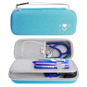 Stethoscope Carrying Case, Hard Stethoscope Case Compatible for 3M Littmann Classic III, Cardiology IV Diagnostic, MDF Acoustica Stethoscopes and Other Nurse Accessories (Turquoise)