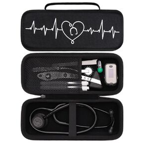 LTGEM Stethoscope Case for 3M Littmann Cardiology III,II,IV,3M Littmann Master Cardiology/MDF MDOne Stainless Steel Stethoscope Nurse Accessories and Medical Equipment (Purple Outside+Purple Inside)