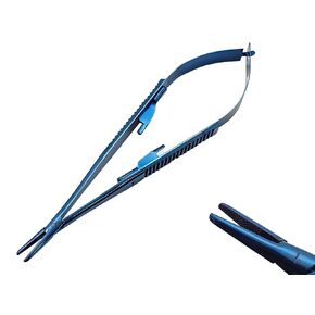 Castroviejo Micro Needle/Suture Holder Driver with Tungsten Carbide Inserts 5.5 Inches (Curved Tip)