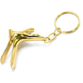 Gold Speculum Keychain Stainless Steel