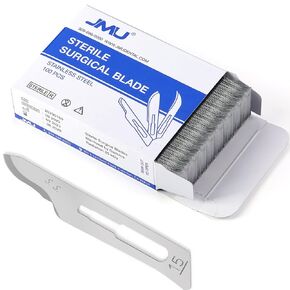 JMU 100pcs Disposable Surgical Scalpel Blades #11 Stainless Steel Sterile Blades, Individually Wrapped