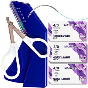 Advanced Practice Suture Kit - Training Sutures with Needle Plus Disposable Stapler and Remover Tool - Medical, Nursing Demo, Veterinary Student Training Set
