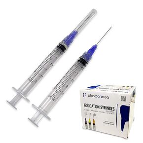 مجموعة الري بقفل Luer 100 مقاس 27 3 سم مكعب مع طرف توزيع، أصفر (صندوق مكون من 100 قطعة)