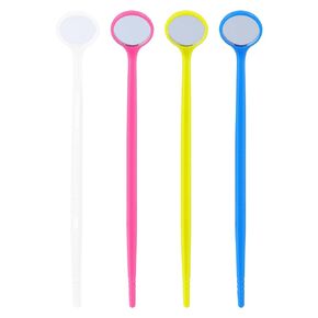 40PCS Disposable Dental Inspection Mirror with 6.3" Handle, Anti-Fog Mouth Mirror Teeth Oral Care Tools Checkers for Dentist, Household and Home Use - 4 Colors