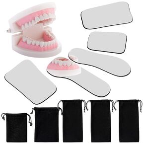 Frienda Dental Mouth Mirror Occlusal Reflector Mirror Intraoral Photography Mirror 2 Sided Dental Plated Glass Intraoral Photo Reflector Dental Mirrors for Clinic Dentist (30 Pieces)