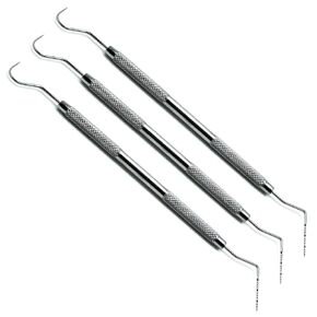 3× Dental Williams Explorer Probe UNC 15/23 Color Coded Marking Double Ended Instruments