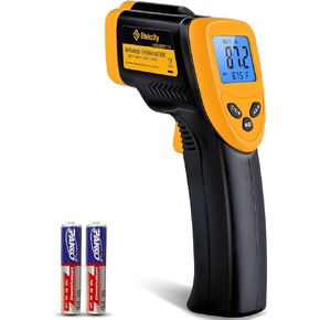 Etekcity Infrared Thermometer 1025D (Not for Human) Dual Laser Temperature Gun-58℉~1022℉ (-50℃~550℃) with Adjustable Emissivity, Non-Contact Voltage Tester (NCV), Standard Size, Yellow & Gray
