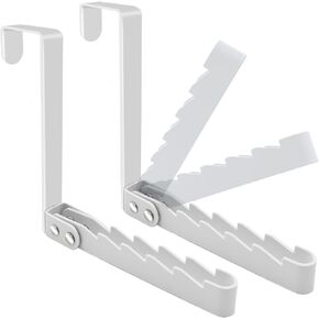 2 Pack Over The Door Hooks Hanger, Sturdy Foldable Over Door Drying Rack for Clothes, Coats, and Towels, Bedroom Bathroom, Black