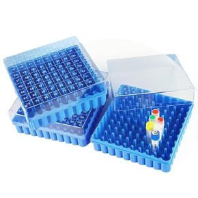 Cryogenic Storage Box - PC Cryogenic Boxes，Blue/81-Well,for 0.5, 1.5 and 2.0mL Cryotubes (Pack of 1)