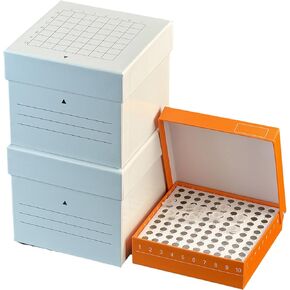 Cardboard Cryogenic Vials Storage Box Cryobox Freezer Box and Dividers 0.5ml 100well Pack of 6