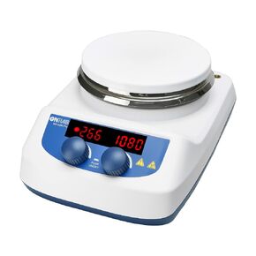 ONiLAB 280℃ 5 inch LED Digital Hotplate Magnetic Stirrer with Ceramic Coated Stainless Steel Work Plate, 200-1500rpm,110V,Temp Probe Sensor and 9PCS Stirring Bars Included