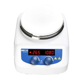 ONiLAB 280℃ 5 inch LED Digital Hotplate Magnetic Stirrer with Ceramic Coated Stainless Steel Work Plate, 200-1500rpm,110V,Temp Probe Sensor and 9PCS Stirring Bars Included