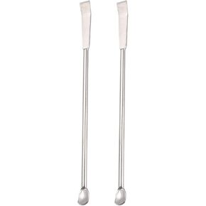 YOKIVE 2 Pcs Micro Spoons, Lab Scoops with Double Head | Sampling Reagents, Great for Lab (Silver Tone, Stainless Steel, 4.92-Inch) in Kuwait