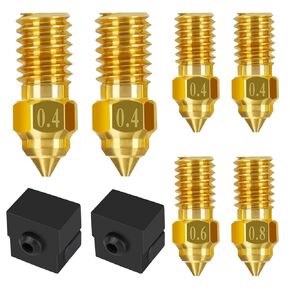 Comgrow 24PCS Ender 3 V2 Nozzles, 3D Printer Extruder Hardened Steel Nozzle 0.4mm, Brass Nozzle 0.3mm/0.4mm/0.5mm/0.6mm/0.8mm/1.0mm, DIY Tools Storage Box for Creality Ender 3 Series and CR 10 Series