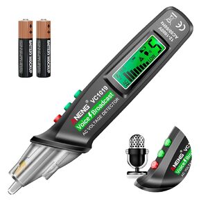Voice Broadcast Non Contact Voltage Tester with Range AC 12V-1000V,Live/Null Wire Electrical Tools with LCD Display,Flashlight,Pocket-Sized Pen Dector,Buzzer Alarm,Wire Breakpoint Finder