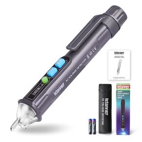 Voltage Tester, Non Contact Voltage Tester, Electrical Tester, Outlet Tester Dual Range Voltage Sniffer AC 12V/48V-1000V, Live Wire Tester, Circuit Tester with Flashlight, Buzzer Alarm, LCD Display