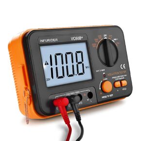 YF-6688B Digital Insulation Resistance Tester MegOhmmeter DC AC Voltmeter,Test Voltage 5000V,Insulation Resistance 200G Ohms with Large LCD Backlit and High Volt Indication