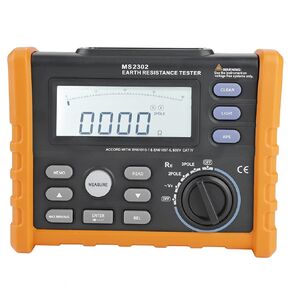Resistance Meter, PEAKMETER MS2302 Digital Insulation Earth Resistance Tester 0~4K ohm LCD Backlit 100 Groups Data Logging with Handbag
