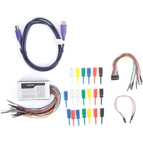 LA1010 USB Logic Analyzer, 16 Channels 100MHz Digital Logic Analyzer, Adjustable Threshold PWM Output, for Windows XP/7/8/10 (32bit/64bit), for Mac OS, Linux