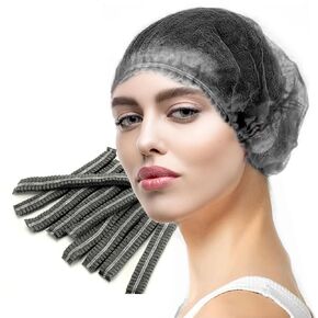 100 Pink Disposable Non-Woven Hairnets, Bouffant Caps, Protective Hair Head Covers, Hair Net, Surgical Cap, Medical Hair Covers, 21"