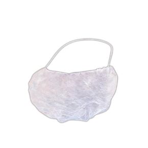 MAGID BC924 Polypropylene Beard Cover with Elastic Closure, Disposable, One Size Fits All, White (Case of 100)
