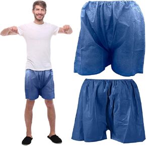 AMZ Medical Supply شورت بوكسر للاستعمال مرة واحدة، بدون مقاس. مجموعة من 1 شورت طبي أسود للاستعمال مرة واحدة بخصر مطاطي، بدون جيوب. شورت فحص طبي قابل للتنفس PP للتدليك والمستشفى in Kuwait