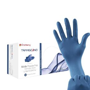 Cranberry Transcend Matte Blue Nitrile Exam Gloves, Pack of 300, Medium, Fentanyl Resistant, Chemo Drug Tested, Low Dermatitis Potential, 2.5 Mil