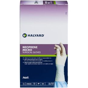 HALYARD Micro Surgical Glove, Neoprene, 5.9 mil Thick, Powder Free, Sterile, Cream