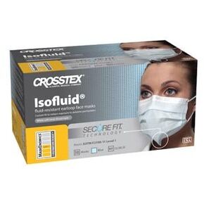 قناع حلقة الأذن Crosstex CR-GCCIBLSF Isofluid مع ملاءمة آمنة باللون الأزرق (عبوة من 50 قطعة)