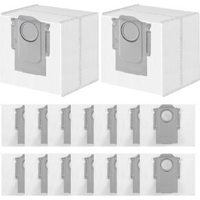16 Packs Disposable 2.5L Vacuum Bags for Roborock S8 Pro Ultra, S8+, S7 Max Ultra/MaxV Ultra, Q5+, Q7+, Q5 Pro+, Q8 Max+ Robot Vacuums & Auto-Empty Docks