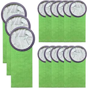 15 Pack 100431 Micro Filter Bags Replacement for ProTeam 6 Quart Backpack Vacuum: Super QuarterVac, QuietPro BP, AviationVac, ProVac BP, Replace Part #100431 Open Cirular Collar
