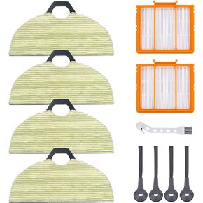 JYAILIFIS RV2610WA Vacuum Mop Replacement Pads Compatible with Shark RV2610WA RV2620WA RV2410WD AV2610WA AI Ultra 2- in-1 Robot Vacuum, 4 Mop Pads, 2 Filters, 4 Side Brushe